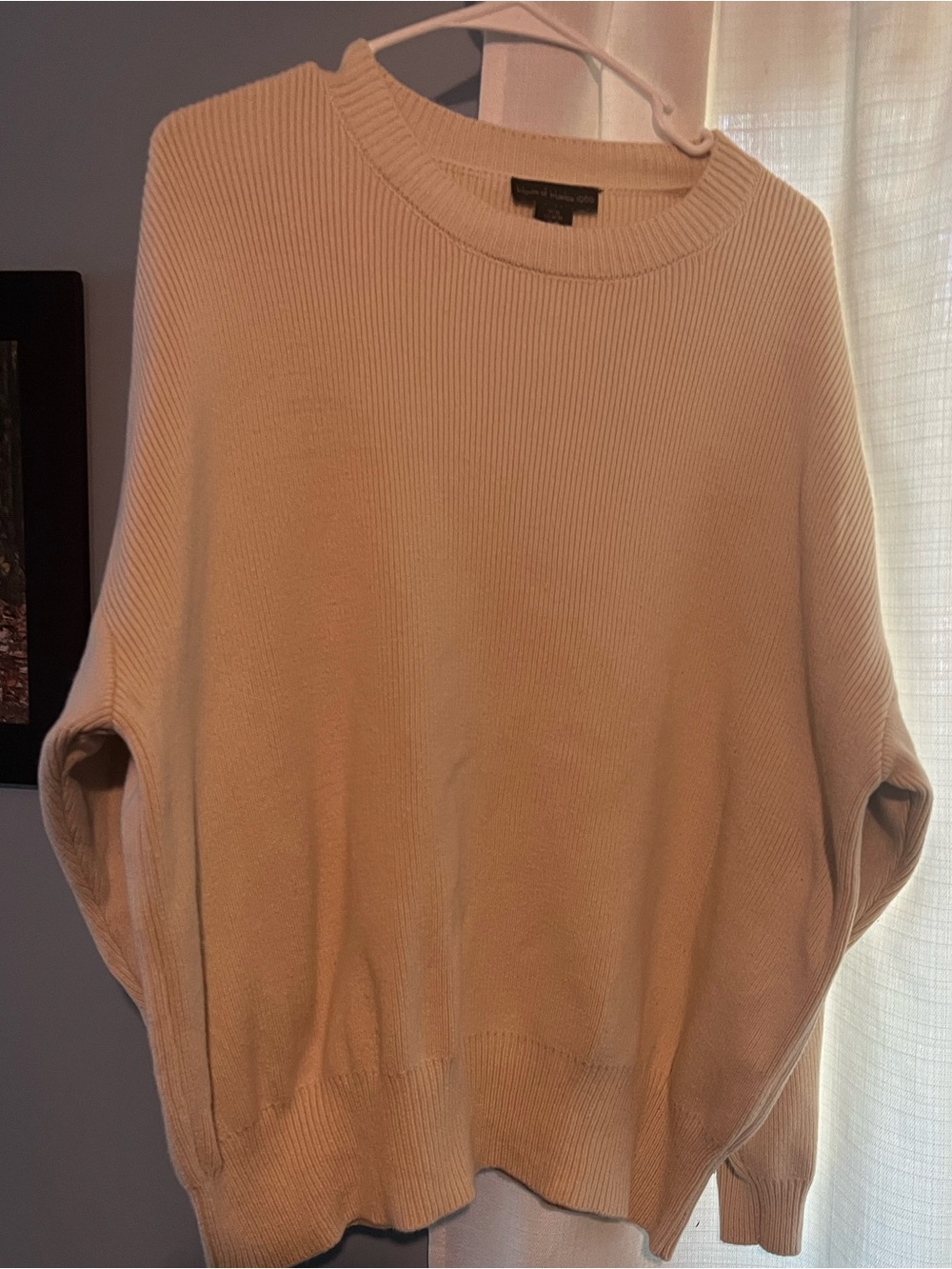 House of Harlow 1960 Cream Ribbed Crewneck Sweater